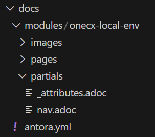 OneCX Docs Module Structure