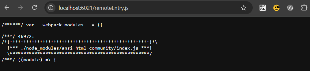 screenshot successful start local mfe