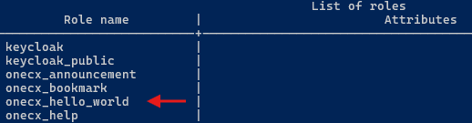 role creation hello world