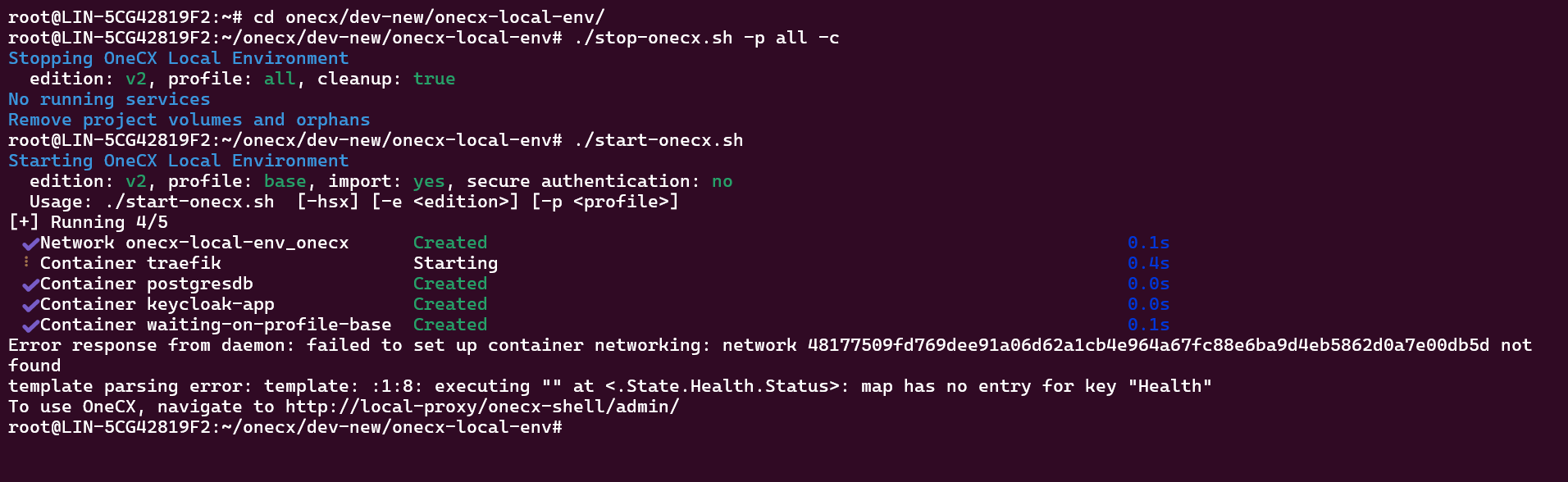 docker deamon failed to setup container networking