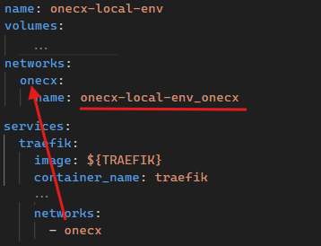 onecx network in docker compose