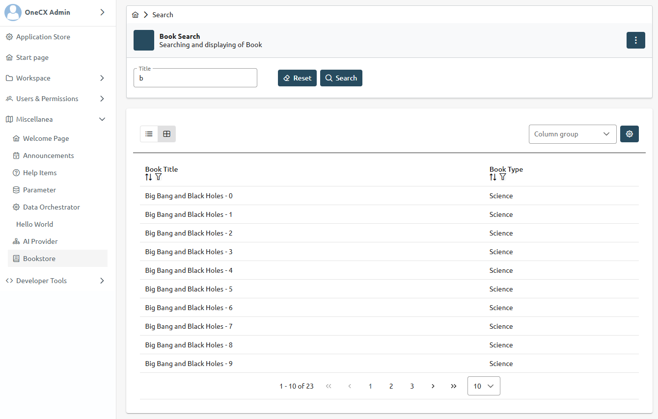 generated book search component example