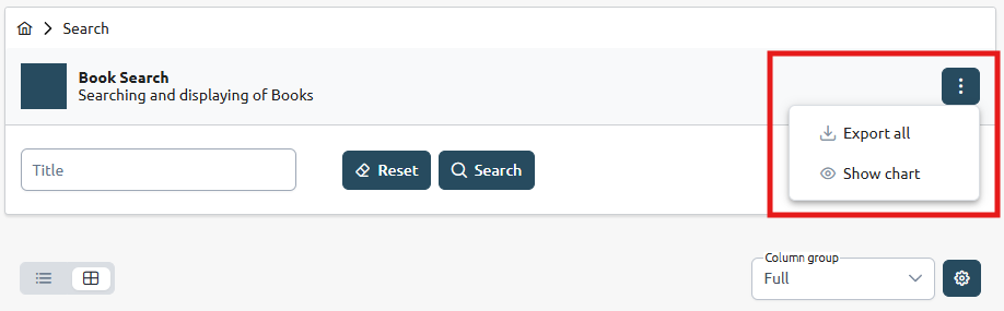 generated book search component header actions