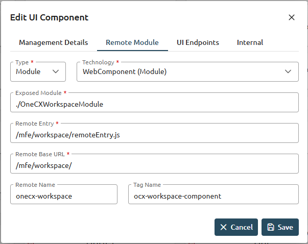 application store remote module tag name