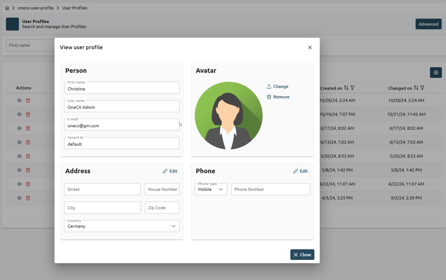 user details